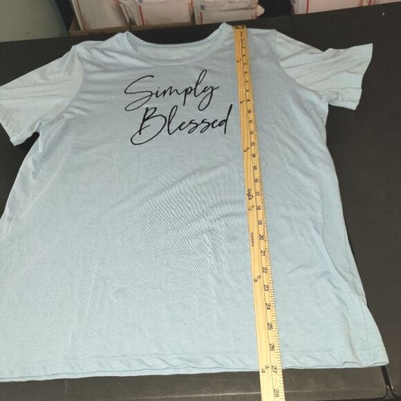 Simply Blessed Short Sleeve Blue T-Shirt XL - Picture 5 of 7